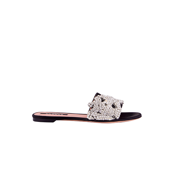 Crystal Embellished Flat Sandals